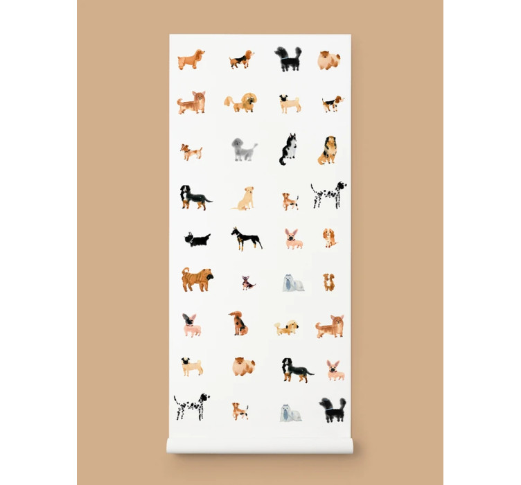 Дизайнерські шпалери для дитячої DOGS WATERCOLOUR2